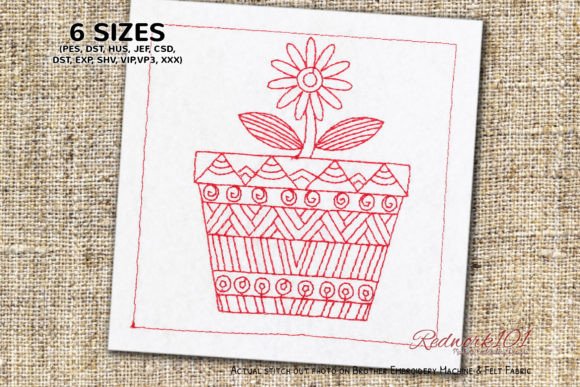 African Patterned Pot Embroidery Design Review for Craft Fairs
