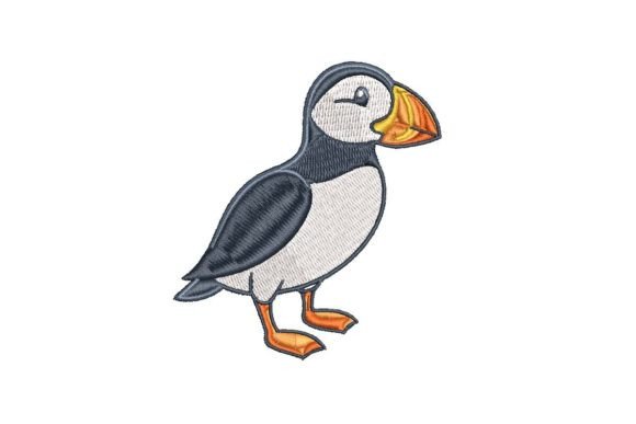 Atlantic Puffin Embroidery Design