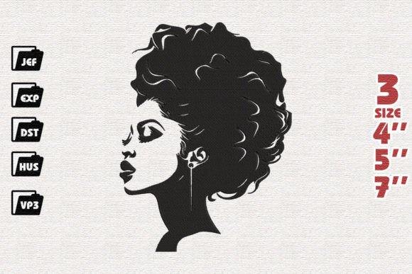 Cute Black Girl Embroidery Design for Premium Sweatshirts