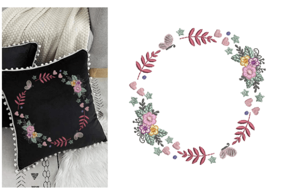 Flower Frame Embroidery Designs for Boutique Sweatshirts