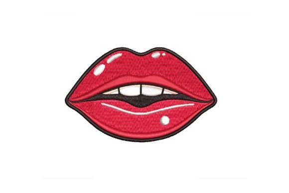 Lips Embroidery Design for Small Business Merch