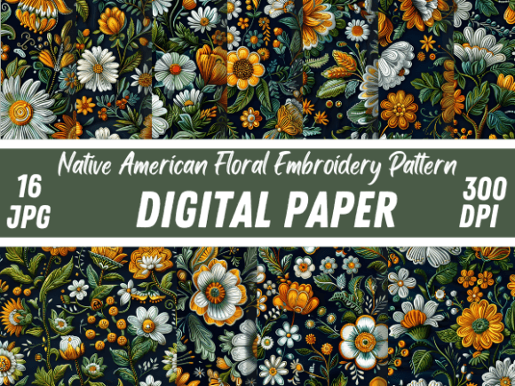 Native American Floral Embroidery Pattern