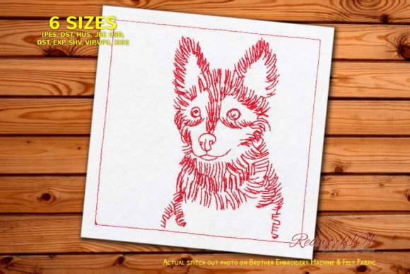 Pomsky Cute Dog Bluework Embroidery Review for Small Business Merch