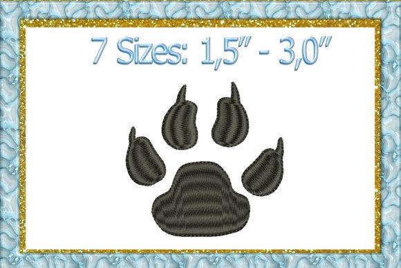 Tiger Paw Print Embroidery Design